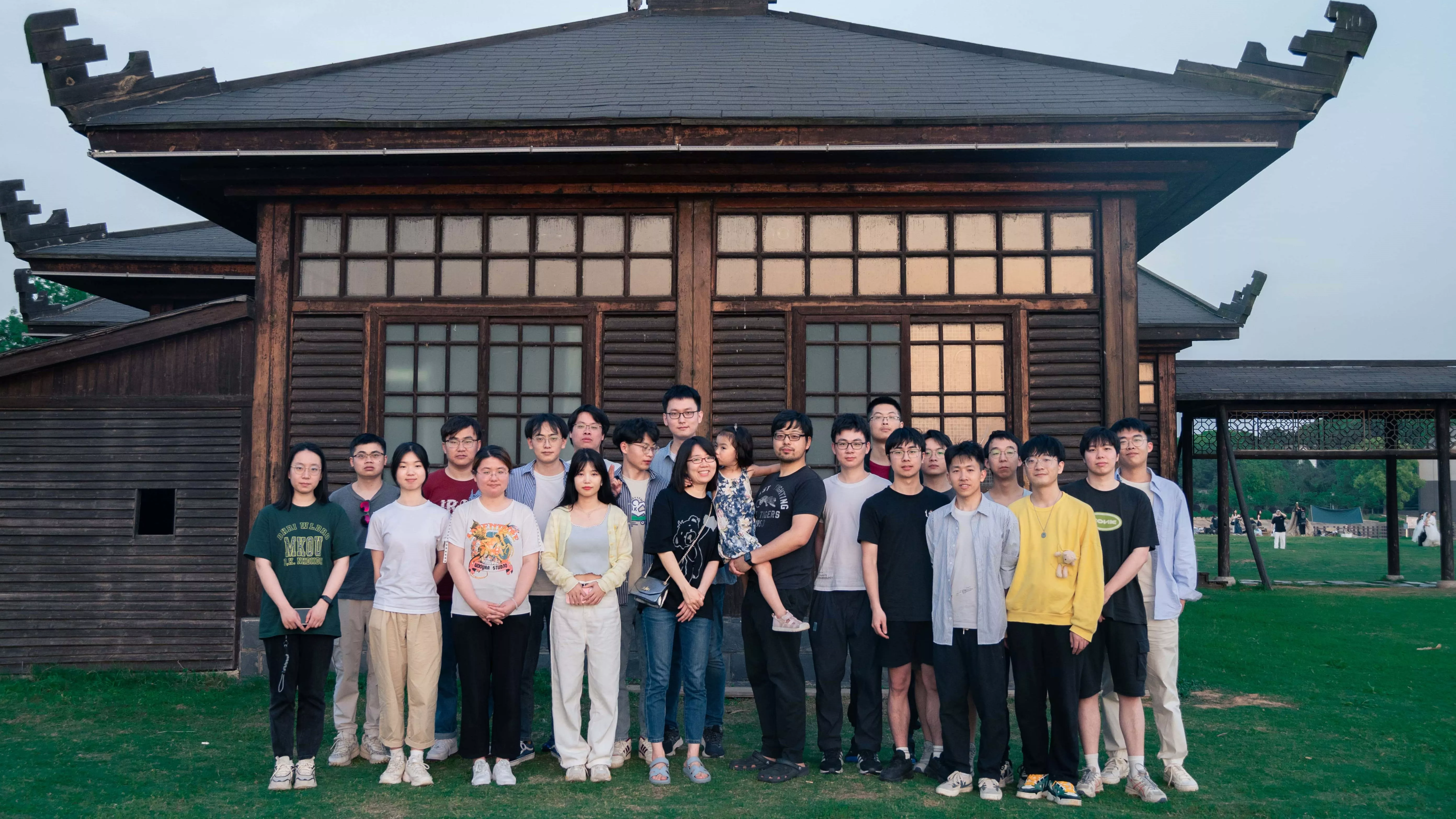 Group camping in the Liangzi Lake.